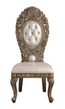 Ivory & Gold Tufted Side Chairs Set - Elegant Dining Upgrade (70 characters)