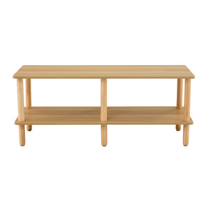 English Elm Modern 2-Tier Tv Stand With Open Storage Shelf, Elegant Design, Durable Rubberwood Legs, Easy Assemble W2984P228504