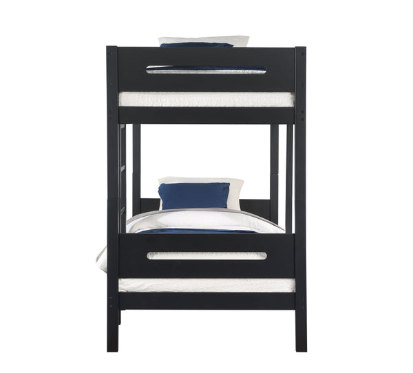 English Elm Ekko Twin/Twin Bunk Bed in Black Finish – Sturdy Pine Composite, 330 lb Capacity, Easy Assemble B2726S00330