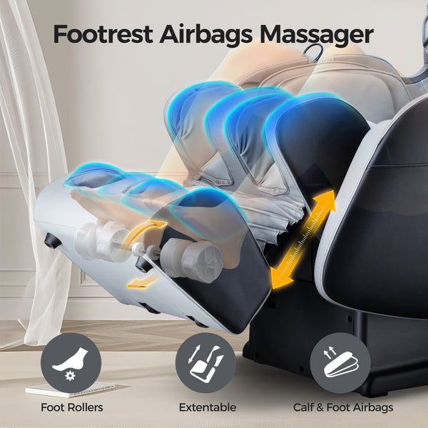 English Elm Bosscare Zero Gravity Sl-track Shiatsu Full Body Massage Chair with Heating W730P162499