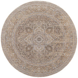 Feizy Rugs Celene Viscose/Polyester Machine Made Vintage Rug Brown/Ivory/Tan 7'-9" x 7'-9" Round