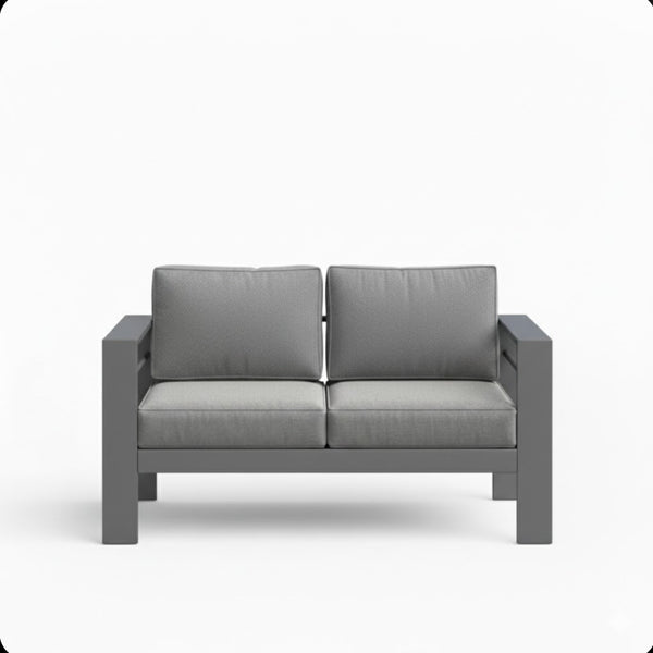 English Elm All-weather 4 Piece Outdoor Conversation Set Iron Frame Olefin Cushions Patio Seating Gray B082S00106