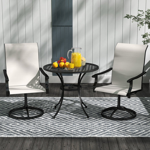 English Elm Outsunny Swivel Patio Dining Chairs Set of 2 with Breathable Mesh and Steel Frame W2225P485548
