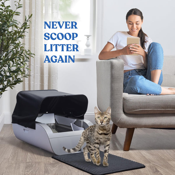 English Elm Smart Self-cleaning Litter Box with Wide Entry Sensor Cycle and Wifi App Control W1264P283678