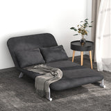 Homcom Convertible Sofa Bed Sleeper Chair, Adjustable Backrest, Armchair Sleeper With Pillows, Chaise Lounge Couch, Gray