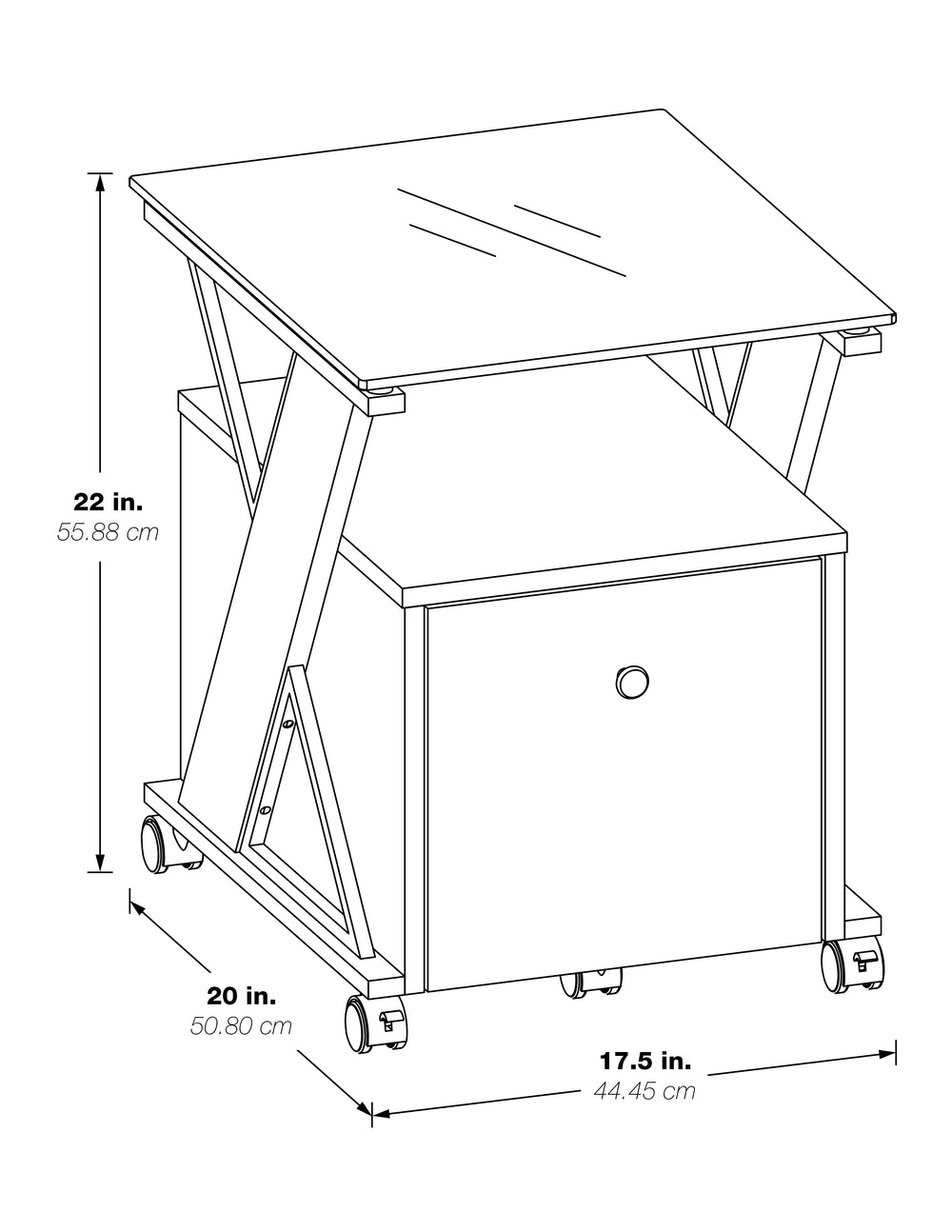 OSP Home Furnishings Zenos Mobile Cabinet Cherry