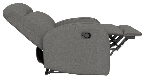 English Elm Beige Manual Reclining Loveseat with Dual Contoured Seats for Compact Living Spaces Gray B361P484465
