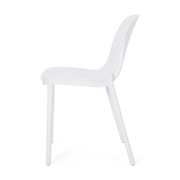 English Elm Christopher Knight Home® - IVY Outdoor Dining Chair with Weather-Resistant Polypropylene, Perforated Modern Design & Durable Frame White 33.5 L x 23.5 W x 20.3 H 68520.00WHI