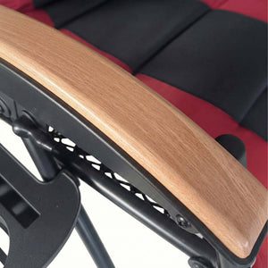English Elm Oversized Zero Gravity Patio Recliner with Mesh Seat Wood Arms and Cup Holder W5159P445931