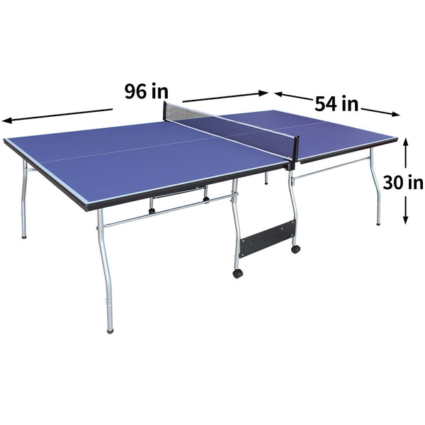 English Elm 8ft Foldable Ping Pong Table Aluminum Frame Indoor Game Set with Paddles Net Balls W1408P153462