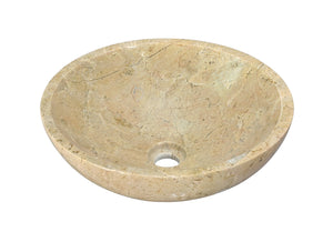 English Elm Gold Marble Vessel Sink - Luxurious Natural Stone Basin With Polished Finish, 15.7" Round Design W1696P333276