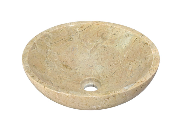 English Elm Gold Marble Vessel Sink - Luxurious Natural Stone Basin With Polished Finish, 15.7" Round Design W1696P333276