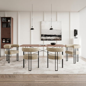 English Elm Counter Height Stools Set of 2 Mid-century Metal Legs Ergonomic Kitchen Island Seating Khaki T3623P432018