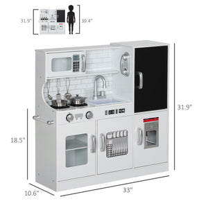 English Elm Qaba Pretend Play Kitchen Set for Kids with Chalkboard Ice Maker and 5 Accessories W2225P249826