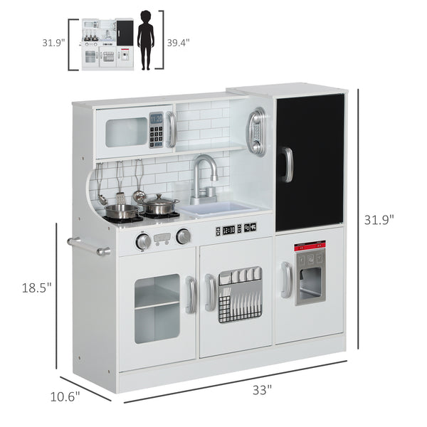 English Elm Qaba Pretend Play Kitchen Set for Kids with Chalkboard Ice Maker and 5 Accessories W2225P249826