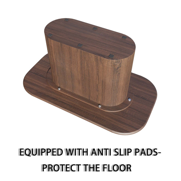 English Elm 63" Medieval Modern Brown Mdf Dining Table & Pu Chair Set For Stylish Home Dining & Comfort W2189S00704