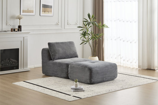 English Elm Modern Modular Memory Foam Sofa - Pet-Friendly, Stylish Chaise Longue With Movable Ottoman In Grey W3723P346962