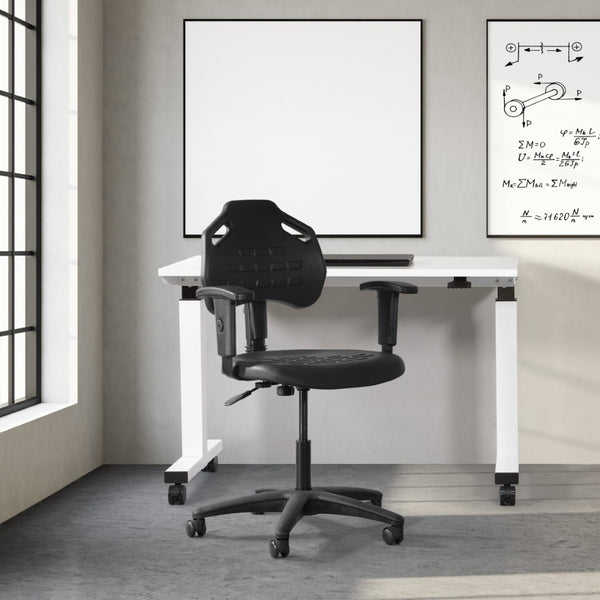 OSP Home Furnishings Self-skinned Urethane Task Chair with Lumbar Support and Pneumatic Height Adjustment KH813137