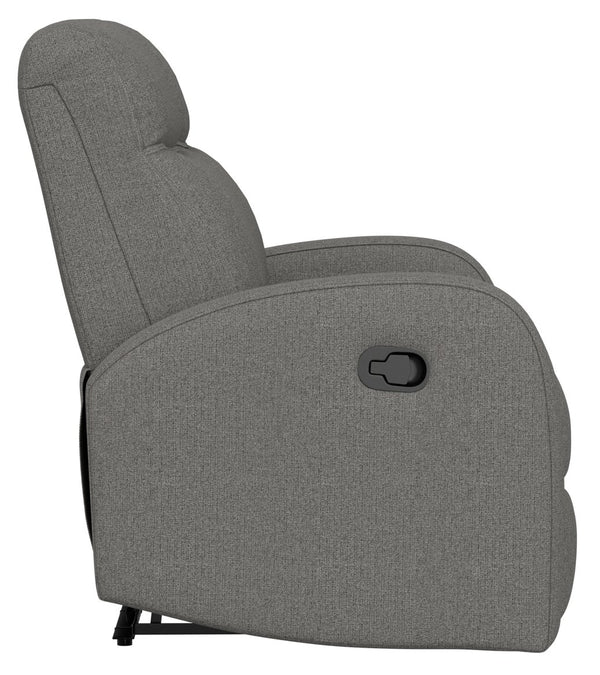 English Elm Beige Manual Reclining Loveseat with Dual Contoured Seats for Compact Living Spaces Gray B361P484465
