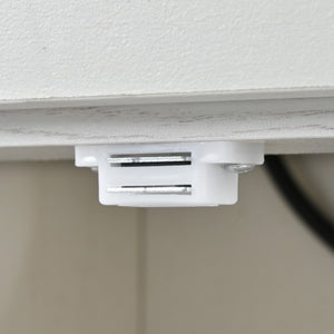 English Elm K&K Farmhouse Kitchen Island Cart 53.5" with Drop Leaf, Built-In Power Station, Ample Storage & Wheels White N707P170348W