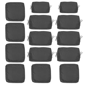 English Elm Cushion Covers 14Pc Set for 7-Piece Wicker Sectional Sofa Outdoor Slipcovers with Zippers Non-Slip Protection Grey W419P295492