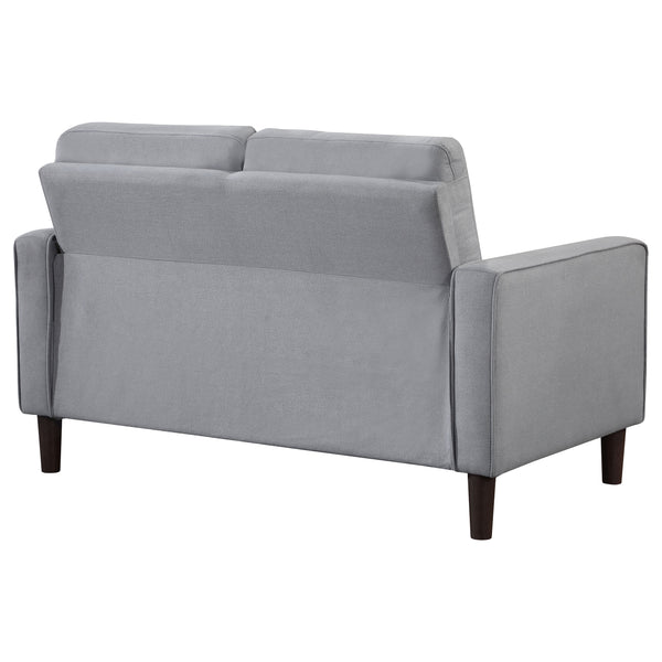 English Elm Harvey Grid Tufted Track Arm Loveseat in Neutral Performance Fabric for Compact Spaces B062P440341