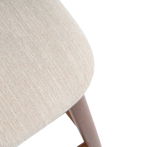 English Elm Christopher Knight Home® - Doria Sculptural Hourglass Back Barstool Set of 2 — Durable Rubberwood Frame, Plush Fabric Seat, Stylish Modern Appeal Beige,Walnut N775P299416W