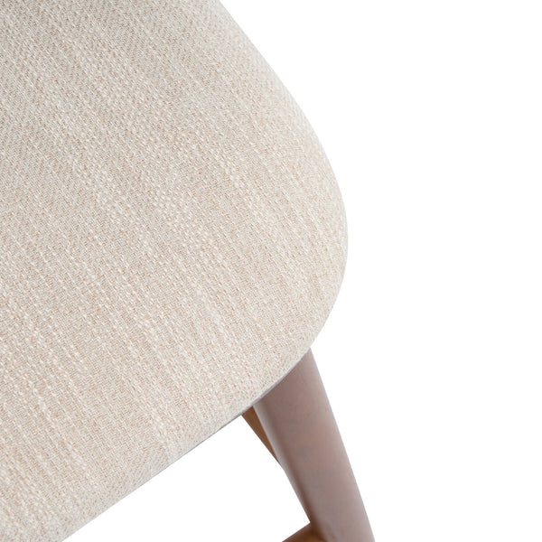 English Elm Christopher Knight Home® - Doria Sculptural Hourglass Back Barstool Set of 2 — Durable Rubberwood Frame, Plush Fabric Seat, Stylish Modern Appeal Beige,Walnut N775P299416W