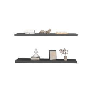 English Elm Floating Shelf Lyle Matte Gray - Set of 2 Engineered Wood Wall Shelves 47.2" Space-Saving Display Solution B092P238729