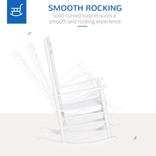 English Elm Outsunny Traditional High-Back Rocking Chair - Elegant Wooden Design For Indoor & Outdoor Comfort W2225P229389-GIGA