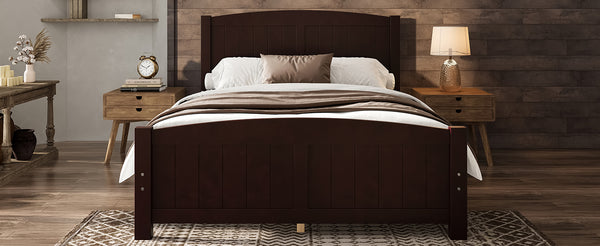 English Elm Full Metal Loft Bed with Sturdy Frame, Easy-Climb Ladder, Guardrails & Underbed Storage Space Espresso W1580P374311