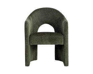 Sunpan Anaya Dining Armchair - Elegant Curved Design for Ultimate Comfort in Contemporary Dining Spaces Bergen Olive