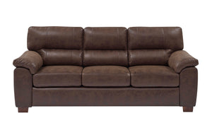 English Elm Vintage Tufted Leather Three Seat Sofa with Rolled Arms for Classic Living Rooms B343S00045