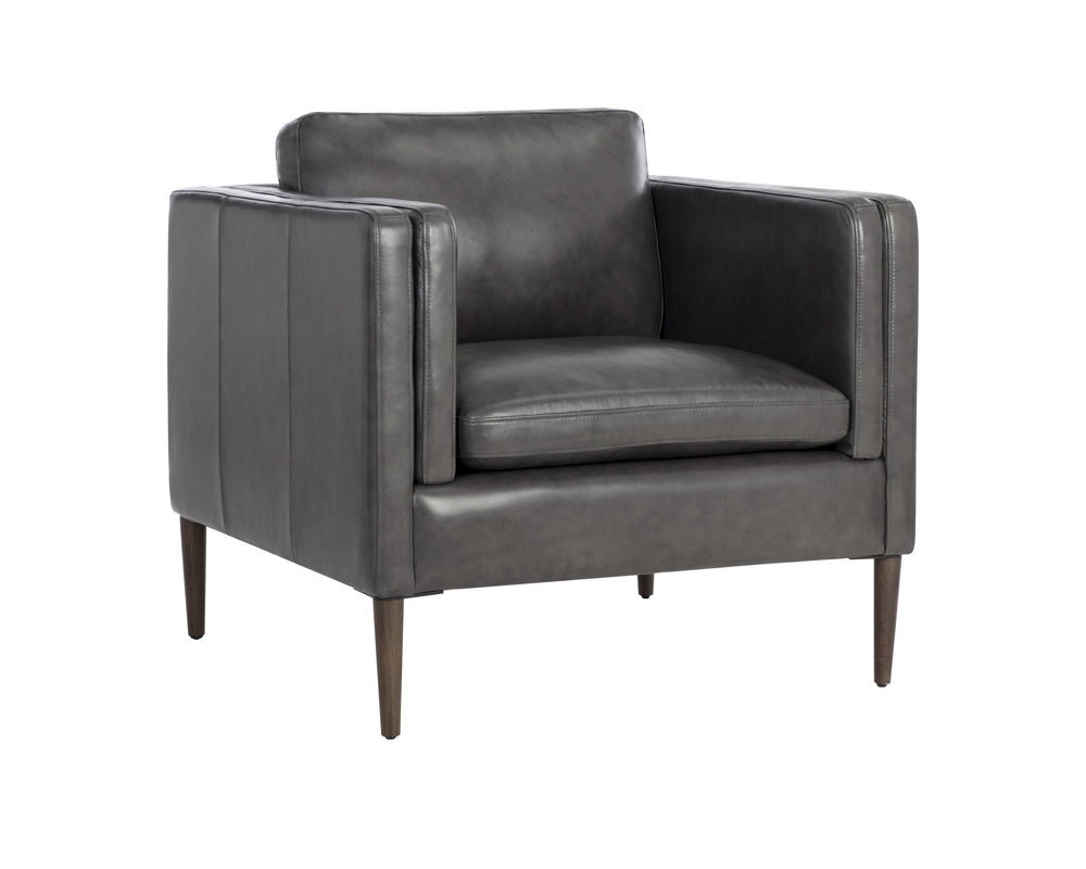 Sunpan Richmond Armchair - Modern Comfort with Top Grain Leather and Solid Wood Legs for Stylish Spaces Brentwood Charcoal Leather V2