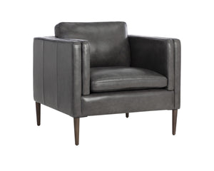 Sunpan Richmond Armchair - Modern Comfort with Top Grain Leather and Solid Wood Legs for Stylish Spaces Brentwood Charcoal Leather V2