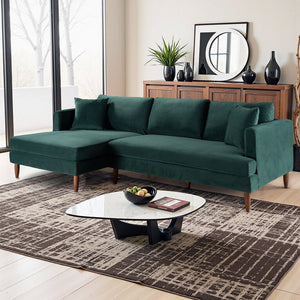 English Elm Blake Mid-century L-shaped Vegan Leather Sectional for Spacious Living Rooms B183S00186