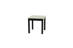 English Elm Majestic White Faux Marble 3pc Coffee & End Table Set with Black Legs, Modern Durable Living Room Design B011P237498