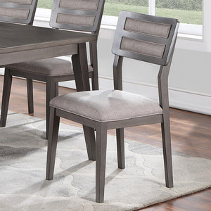 English Elm Set Of 2 Upholstered Dining Chairs, Grey