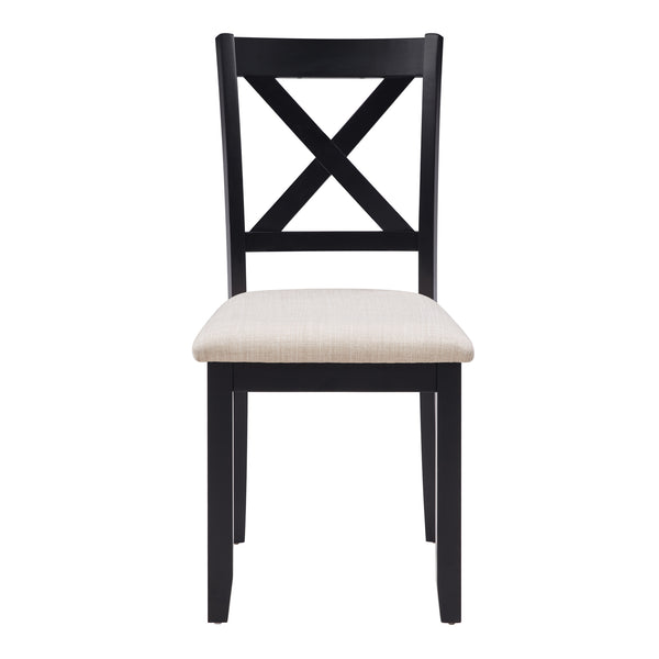 English Elm Dining Chairs Set of 4 Rubberwood Frame Linen Seat Modern Ergonomic Kitchen Side W1998P336527