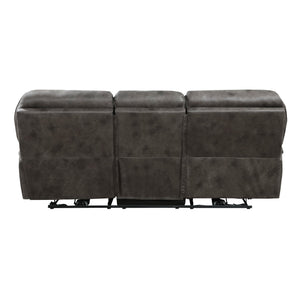 English Elm Plush Microfiber Power Reclining Sofa with Usb Port and Solid Wood Frame B011P230401