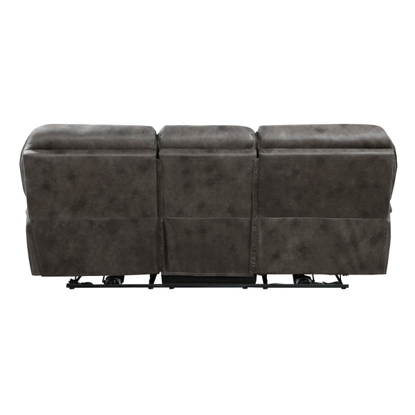 English Elm Plush Microfiber Power Reclining Sofa with Usb Port and Solid Wood Frame B011P230401