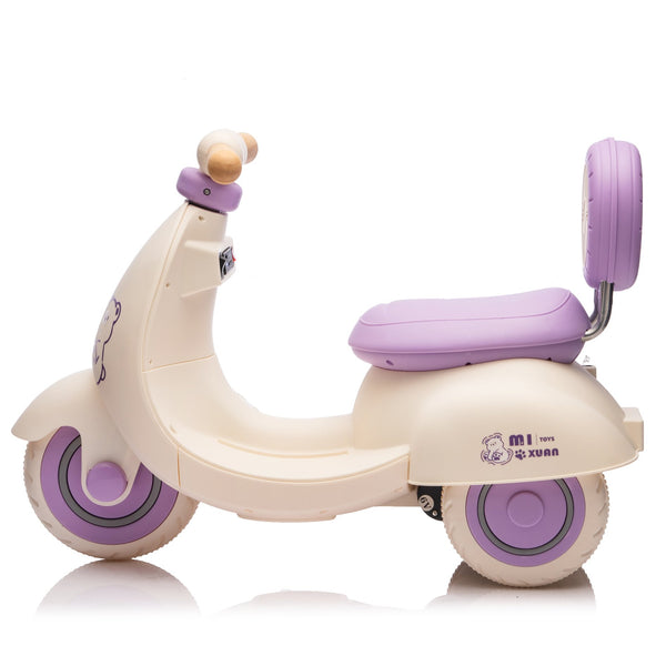 English Elm 12v Kids Electric Tricycle Toddler Ride on Scooter Wooden Handle Parental Remote Control Purple W1578P381425