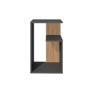 English Elm Side Table 25" H - Modern Matte Gray Design With 2 Open Shelves For Small Spaces & Versatile Use B097P296870-GIGA