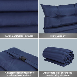 English Elm 2Pcs Set Navy Blue Outdoor Lounge Chair Cushions - Durable, Comfortable, Easy-Care For Relaxation! W419142372