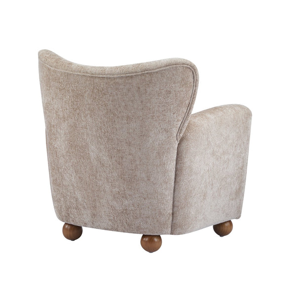 English Elm Christopher Knight Home® - Cozy Wingback Armchair with Plush Bouclé Upholstery, Solid Wood Legs, Timeless Elegant Comfort beige brown 32 L x 29.5 W x 26.75 H N776P293322B