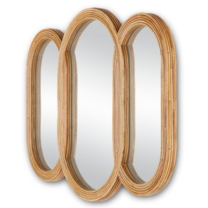 Triboa Handmade Round Mirror - Bohemian Arurog Design with Unique Color Variations & Depth