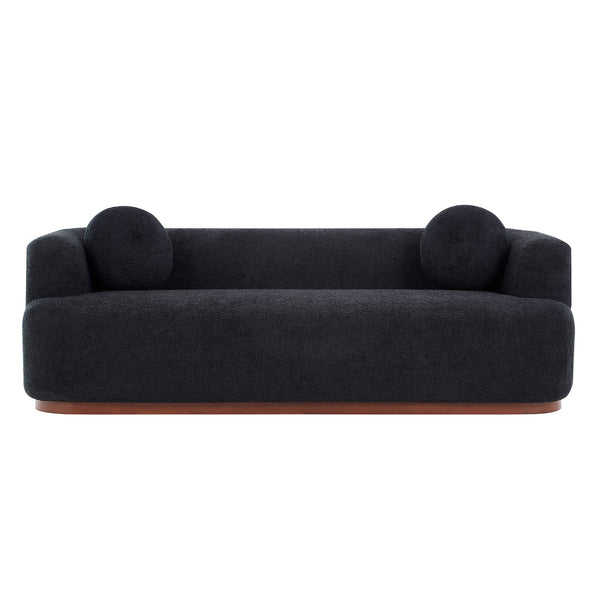 English Elm Compressed Three Seat Sofa with Rubberwood Base Polyester Upholstered Living Room Couch N771P392415H_N771P392416H