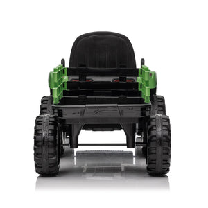 English Elm Ride on Electric Tractor Toy with Trailer 24v 400w Dual Motors Remote Control Led Emerald W1578P194690