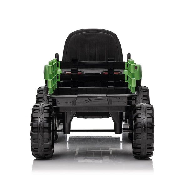 English Elm Ride on Electric Tractor Toy with Trailer 24v 400w Dual Motors Remote Control Led Emerald W1578P194690