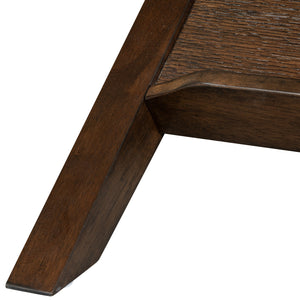 English Elm Wood and Tempered Glass Mid-century Coffee Table with Open Shelf for Living Room B035P408395